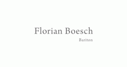 Florian Boesch Bariton